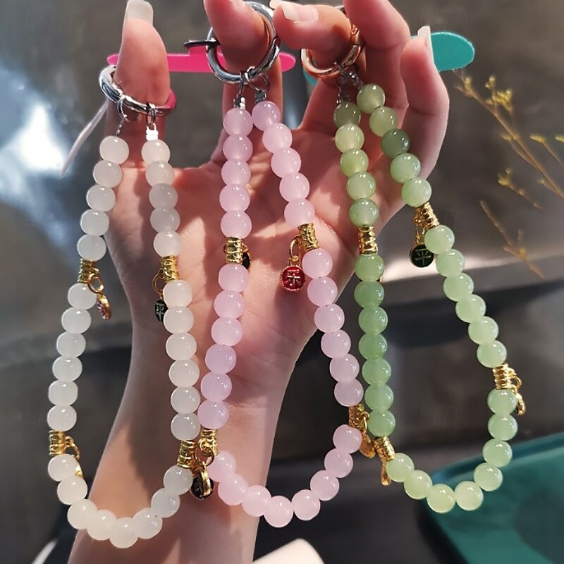 New fashion hang tag pendant bead bracelet crystal bead hanging chain handheld wrist mobile phone hanging rope short hanging rope2