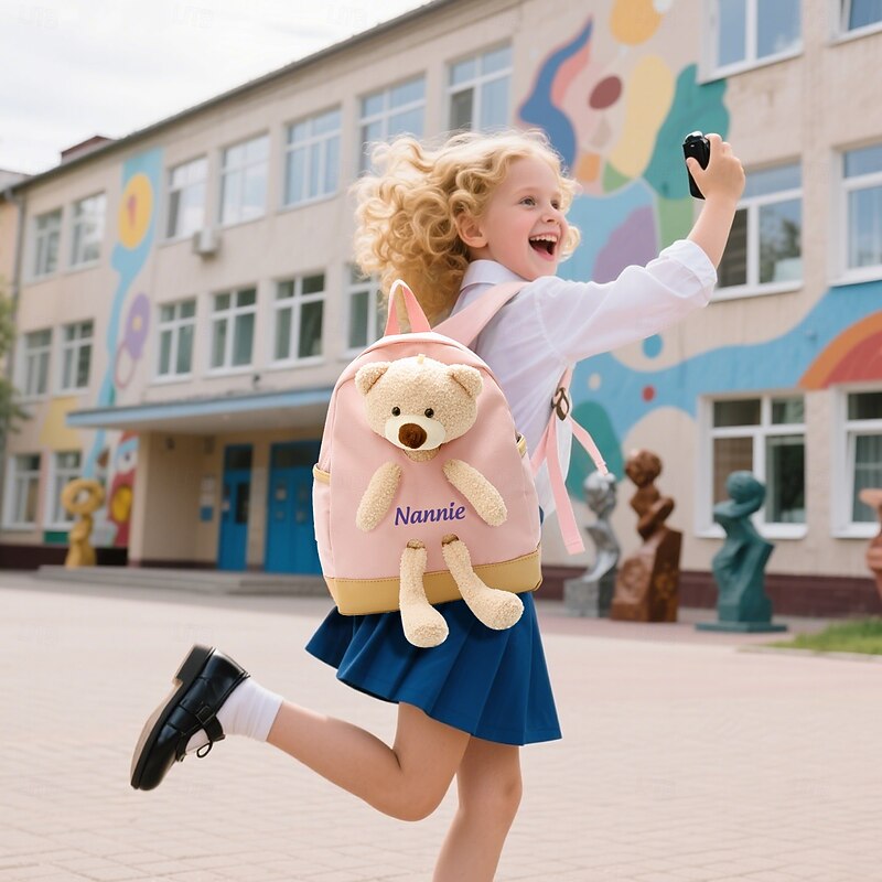 Personalized Name Kids Backpack Custom Back to School Gift, Customizable Font Color School Bag for Kindergarten to Elementary, Stylish and Unique Back to School Essential