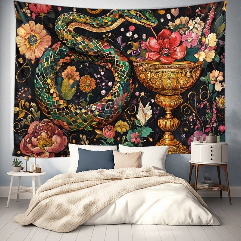 Snake Hanging Tapestry Wall Art Large Tapestry Photograph Backdrop Mural Decor Blanket Curtain Home Bedroom Living Room