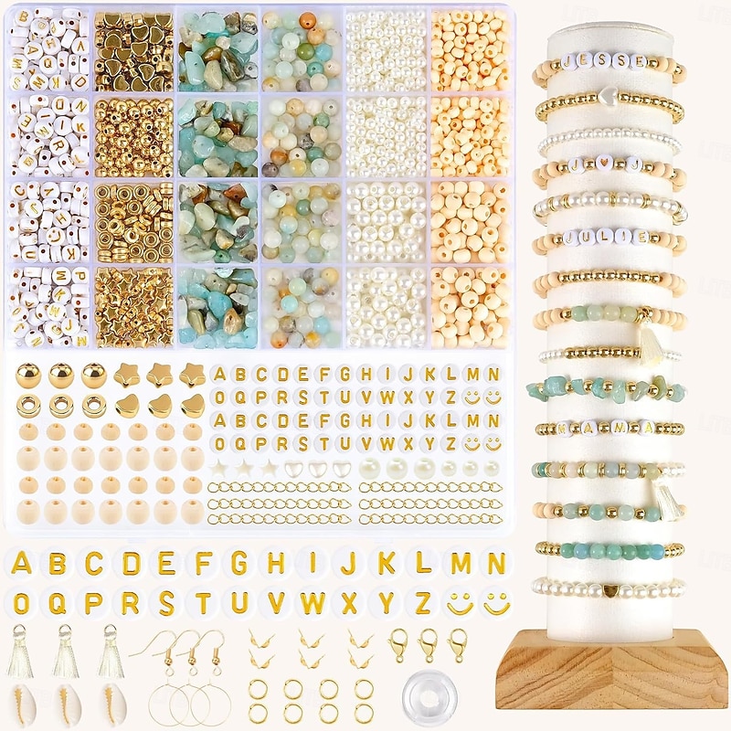 Jewelry Making Supplies Kit Natural Stone Beads for Irregular Natural Stone with for DIY Craft Bracelet Necklace Earrings for Adults