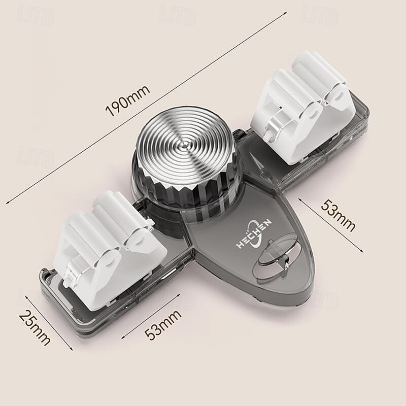 2pcs Broom Holder Mop Hanger Suction Cup Wall Mount, No Drilling Adjustable Mop Clip Hook, Removable Broom Organizer for Bathroom Toilet Home Storage2