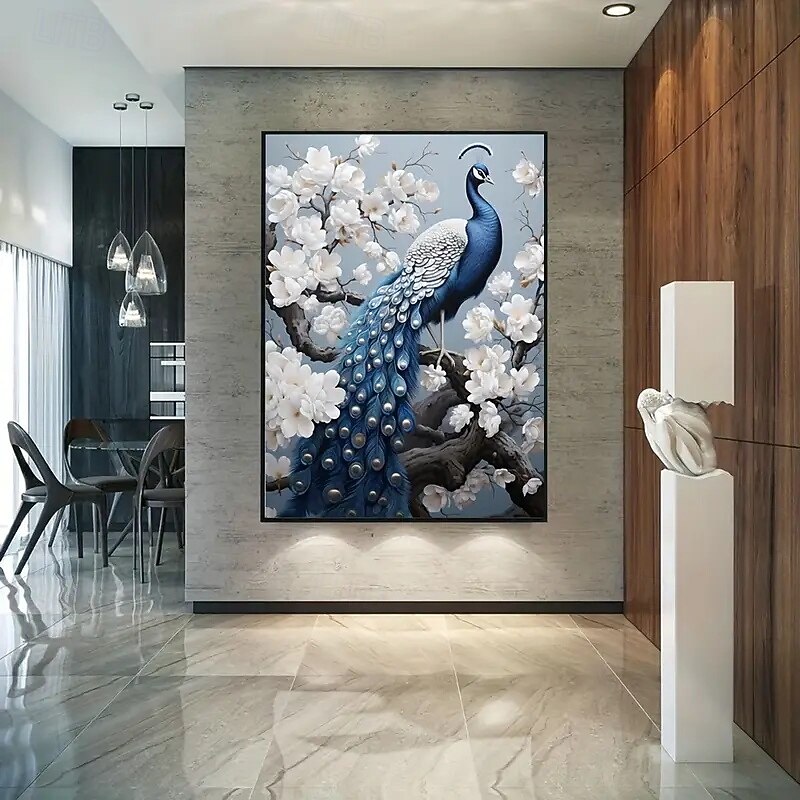 Modern Peacock Canvas Art Poster Frameless Living Room And Bedroom Wall Decoration3