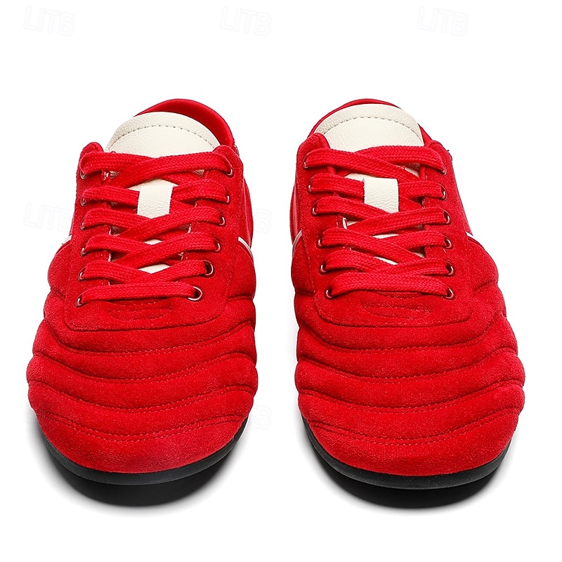 Men's Red Sneakers with Sleek White Stripe, Premium Cowhide Material, Ideal for Fashion-Forward Casual Wear, Street Style and Active Days4