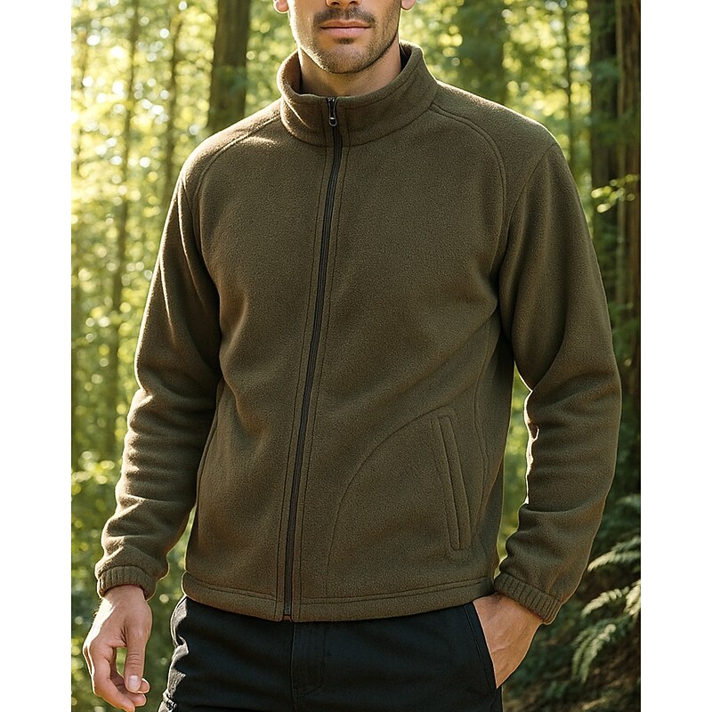 Men's Hiking Jacket Hiking Fleece Jacket Winter Outdoor Thermal Top Red Blue Green Grey