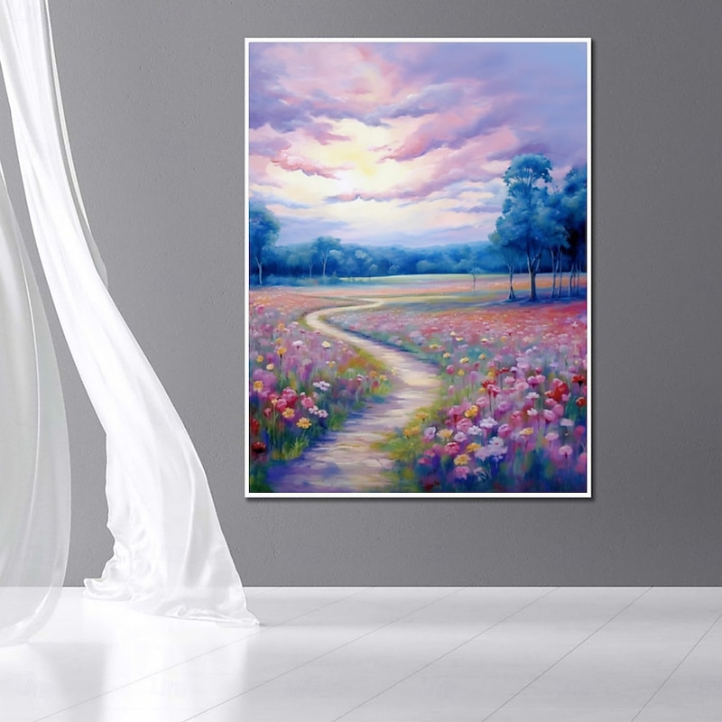 Handmate Oil PaintingCanvasWall Art DecorationAbstract Knife PaintingLandscape Countrysidefor Home Decor Rolled Frameless Unstretched Painting3