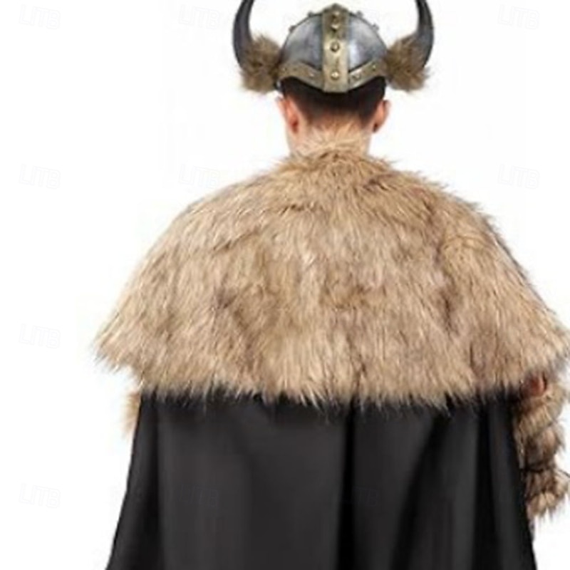 Retro Vintage Medieval Renaissance Outfits Faux Fur Costume Warrior Viking Fancy Dress Men's Viking Halloween Carnival Performance Party LARP Adults Shawl Leg Warmers Arm Guards Winter3
