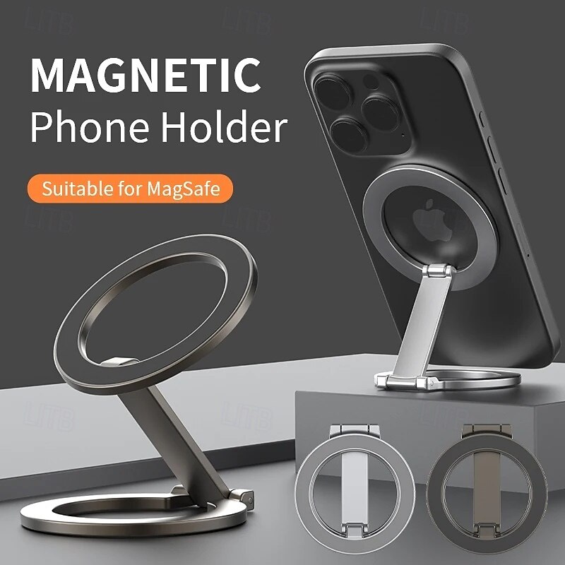 Mobile Phone Strong Magnetic Holder for Magsafe 360 Degree Rotation Double Sided Magnet Stand Foldable Bracket for iPhone Xiaomi