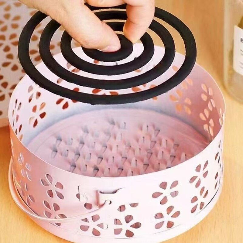 Vintage Style Metal Mosquito Coil Holder with Handle – Portable Iron Incense Burner for Home and Outdoor Decor4