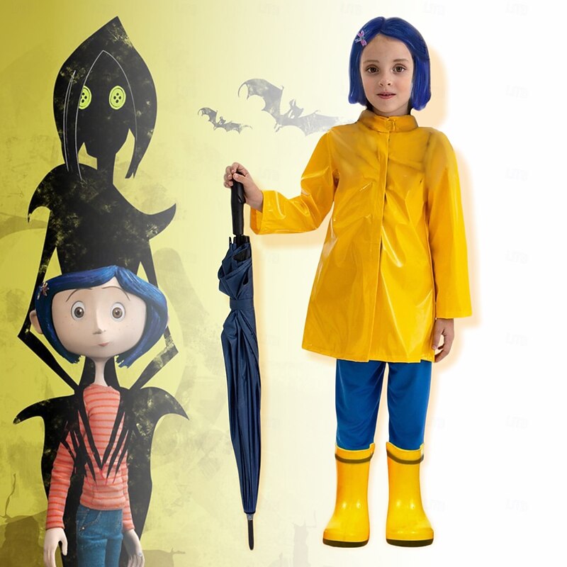 Coraline Coraline Jones Cosplay Costume Outfits Adventure Movie Horror Casual Movie Cosplay for Girls' Kid's Halloween Performance Party School Event Dress Up
