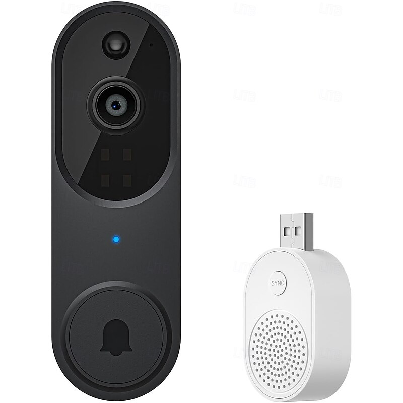 Smart Video Doorbell with Wireless Chime, Night Vision Camera, Two-Way Audio (T50 Beige (Including Dingdong, USB Cable))2