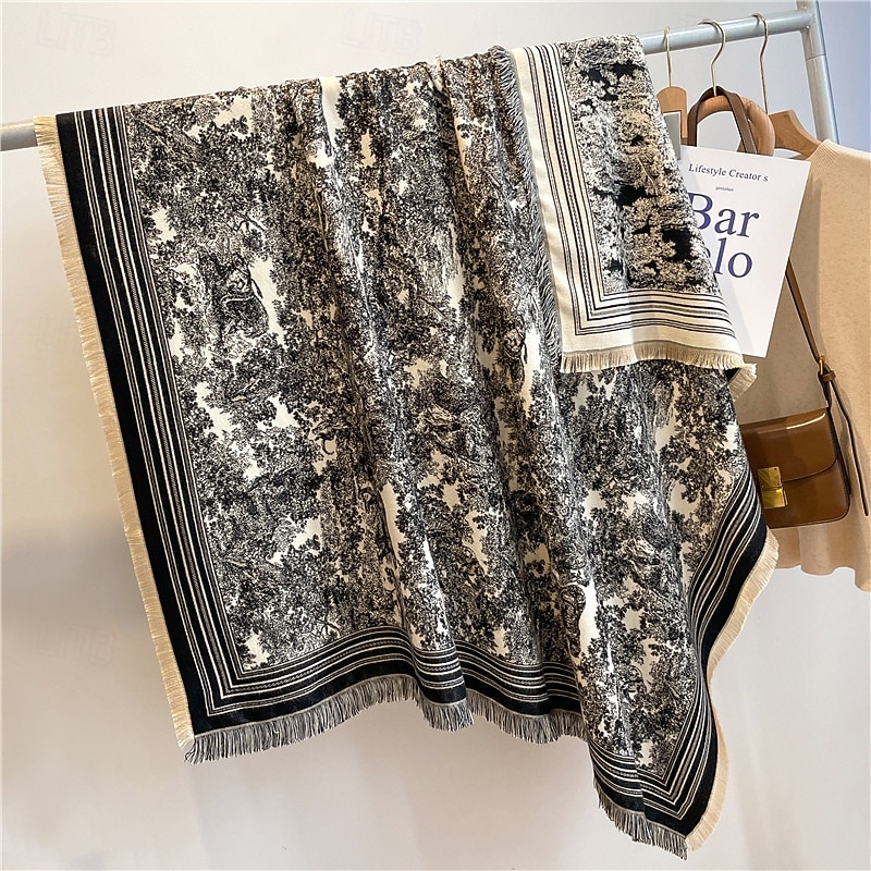 Women's Square Scarf Street Daily Date Grey Blue Khaki Scarf Animal Print