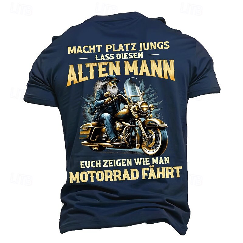 Men's Funny Old Man Biker T-Shirt - Motorcycle Riding Graphic Tee - "Make Way, Boys" Hobby Lifestyle Gift2