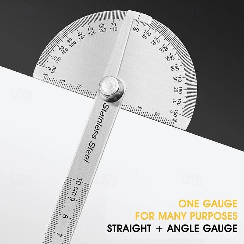Stainless Steel Protractor Angle Finder 180 Degree Semi-Circle Angle Ruler Precision Measurement Tool Durable Metal Carpenter's Square for Woodworking and Drafting4