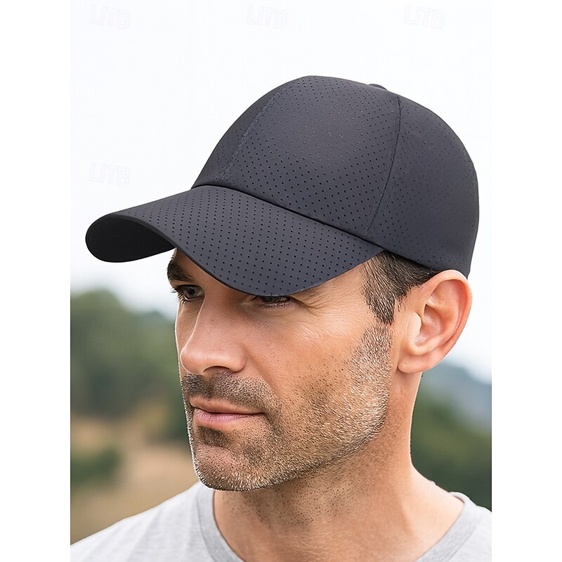Men's Lightweight Breathable Baseball Cap – Quick-Dry Mesh Sports Hat with Adjustable Metal Buckle for Running, Golf, Hiking and Daily Wear3