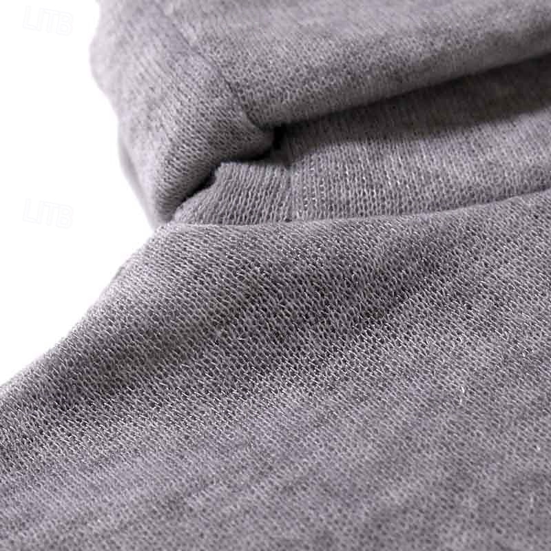 Men's Pullover Sweater Jumper Knit Sweater Ribbed Knit Regular Tops Knitted Plain Turtleneck Fashion Casual Vacation Daily Wear Clothing Apparel Fall & Winter Wine Black S M L3