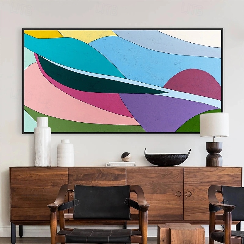 Colorful  Oil Painting handmade Textured Canvas Art Hand painted Colorful Abstract Art Scene Painting Modern oil painting for Living Room bedroom Wall Decoration2