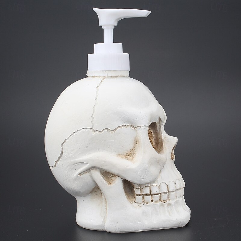 Halloween Skull Soap Dispenser Skeleton Head Lotion Bottle Refillable Container for Hand Soap Skincare Shampoo Cosmetic Packaging Home Bathroom Decor and Cleaning Storage Accessory2