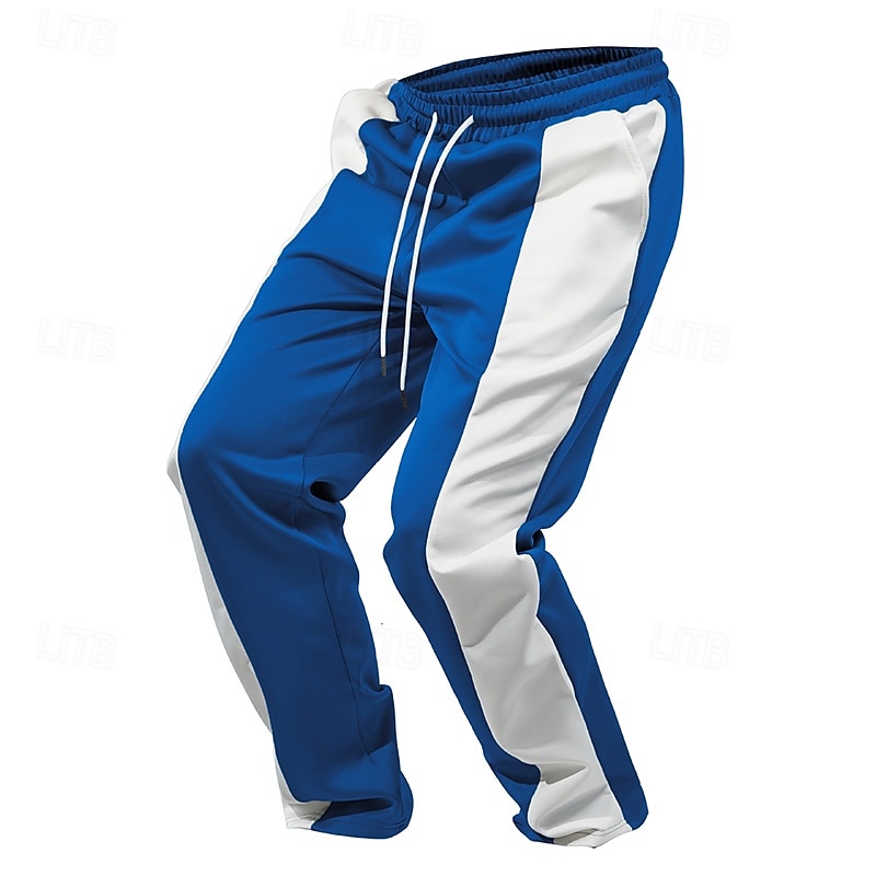 Men's Sweatpants Joggers Trousers Casual Pants Running Pants Elastic Waist Drawstring Straight Leg Plain Comfort Full Length Outdoor Casual Daily Fashion Classic Style Black Blue