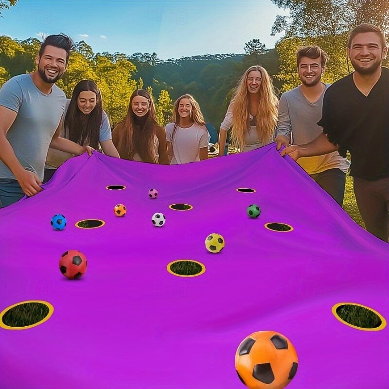 Team Building Game Set - Throw Ball on Cave Mat 78x57 Inches - Includes 6 Randomly Colored Balls in 3 Colors Perfect for Work or Casual Gatherings Ideal Easter Gift for Him/Her No Batteries Requir4