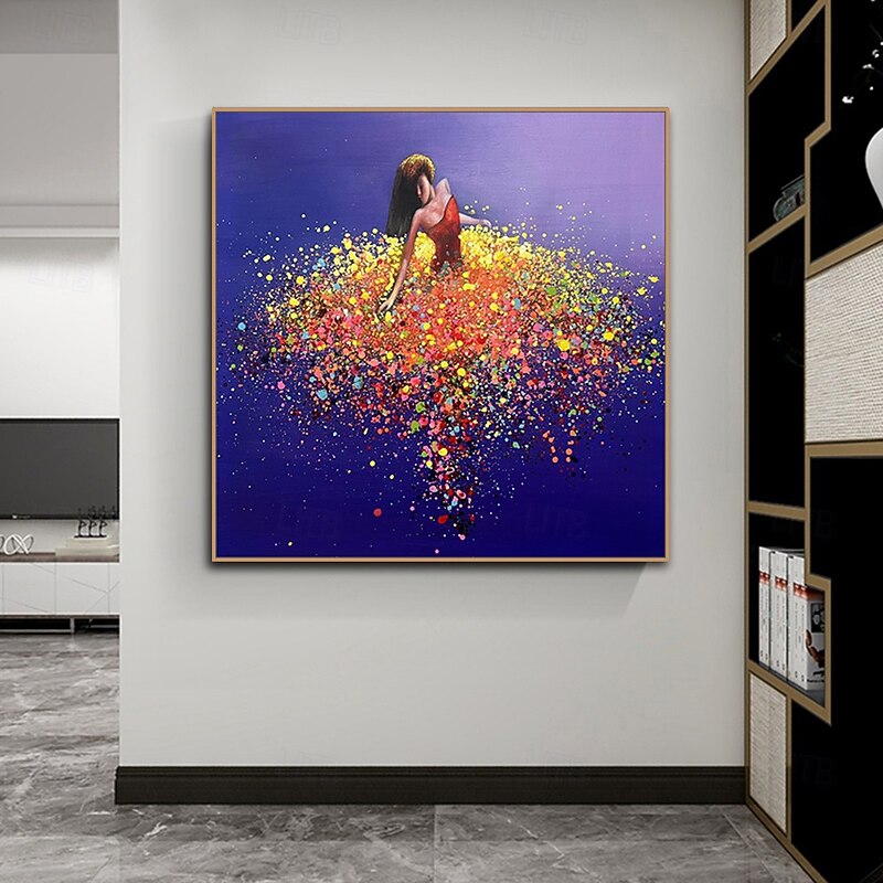 Mintura Handmade Girl Figure Oil Paintings On Canvas Wall Art Decoration Modern Abstract Picture For Home Decor Rolled Frameless Unstretched Painting3