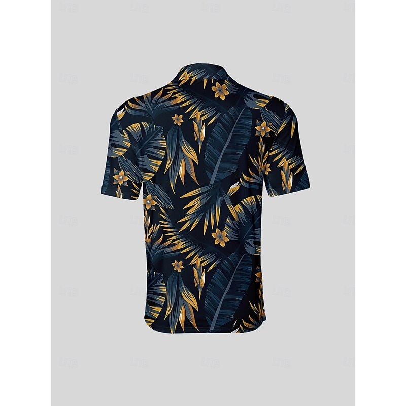 Men's Golf Polo Shirt Yellow Short Sleeve Top Golf Attire Clothes Outfits Wear Apparel2