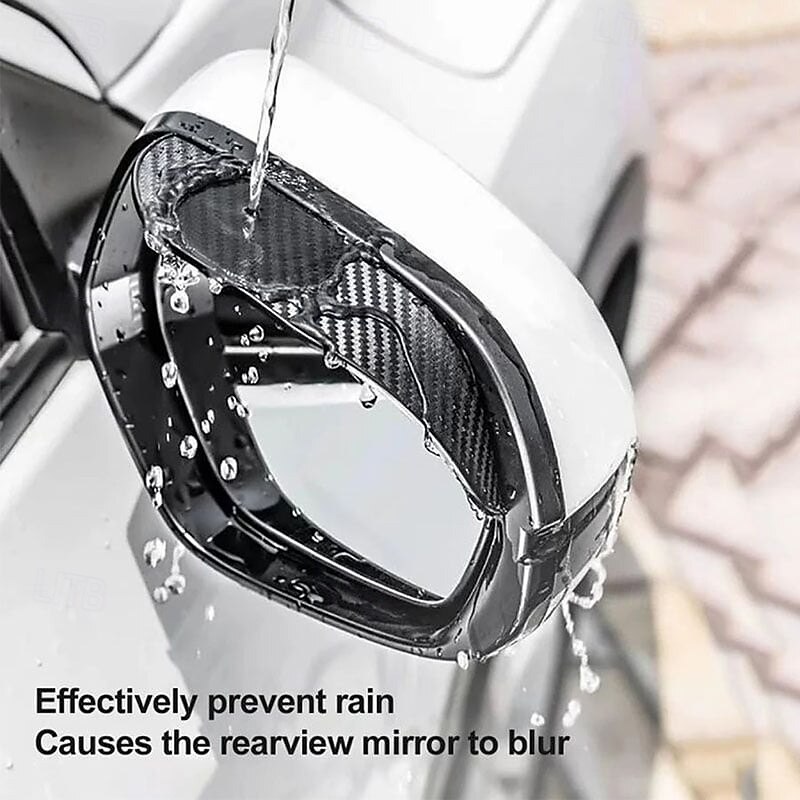 2Pcs Car Rear View Mirror Rain Eyebrow Visor Carbon Fiber Style Waterproof Shade Guard Windproof Sun Visor Cover for Side Mirrors Exterior Accessories2