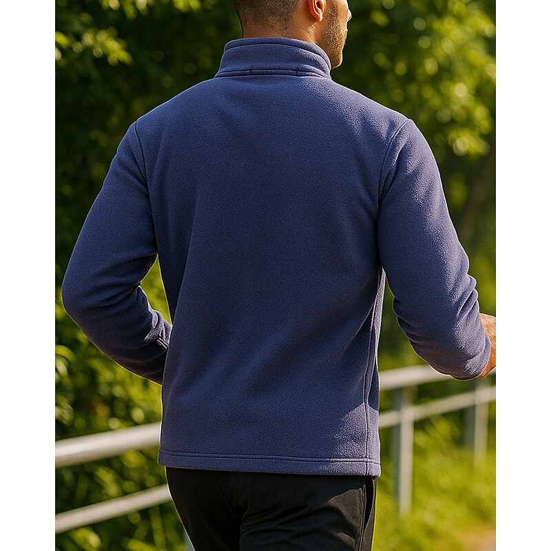 Men's Running Top Sports Sweatshirt Zipper Long Sleeve Top Athleisure Solid Colored Thermal Warm Breathable Gym Workout Hiking Running Sportswear Activewear Black Dark Gray Khaki2