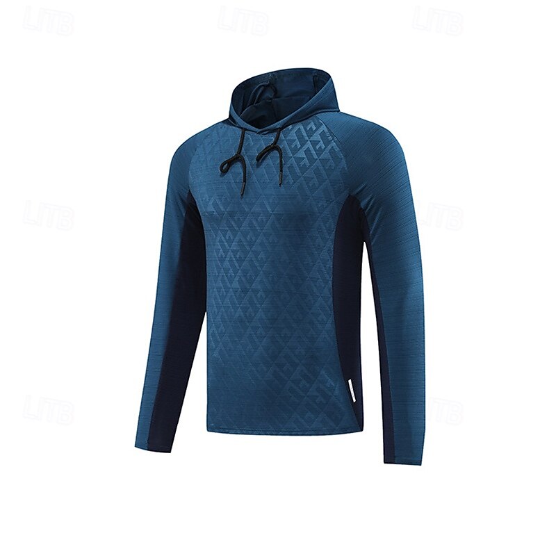 Men's Hiking top Sport Hoodie Long Sleeve Hooded Top Outdoor Quick Dry Sweat wicking anti-odor Breathable Polyester Patchwork Dark Grey Black Red Hunting Tennis Athletic2