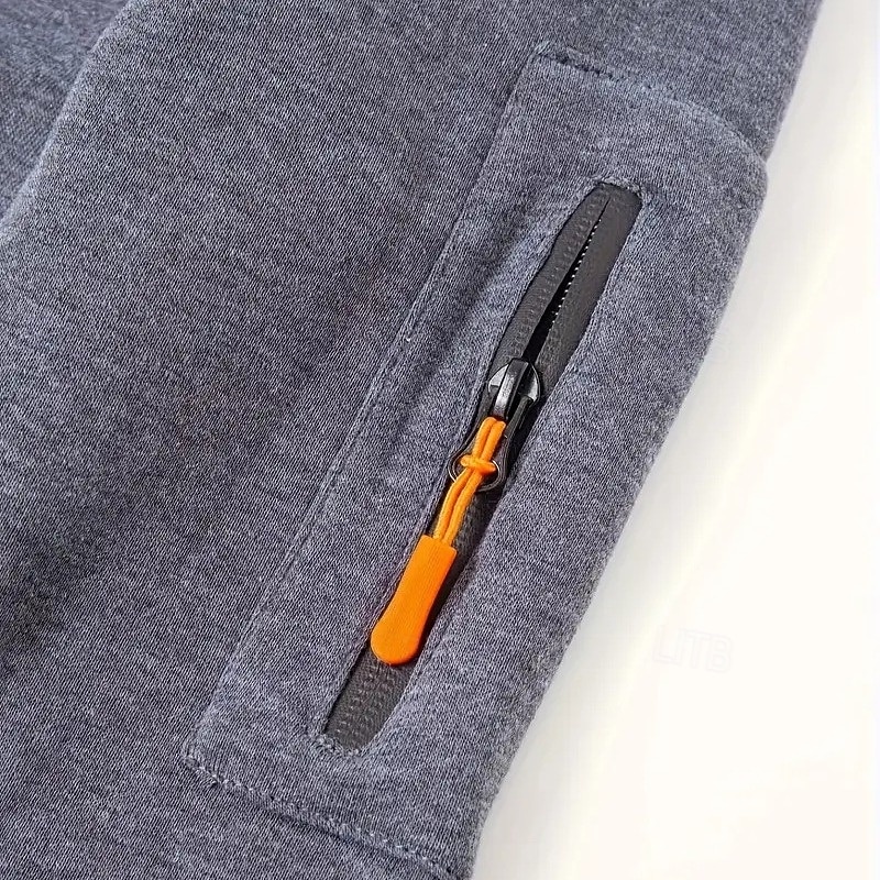 Men's Hoodie Black Khaki Light Grey Dark Gray Hooded Plain Zipper Color Block Sports & Outdoor Casual Daily Cool Casual Athletic Fall Spring &  Fall Clothing Apparel Hoodies Sweatshirts2