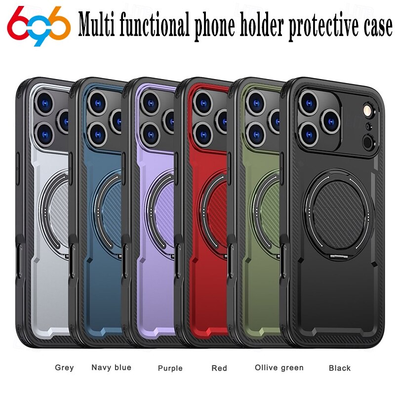 Phone Case For iPhone 17 Pro Max 17 Air 16 15 14 Pro Max 15 14 Pro Max 13 12 Pro Max Mini Bumper Frame for Women Girl Kickstand Shockproof TPU Acrylic PC