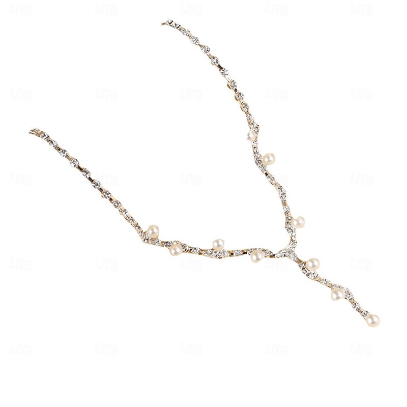 Bridal Jewelry Sets One-piece Suit Alloy Earrings Necklace Women's Stylish Cute Joy Geometric Jewelry Set For Party4