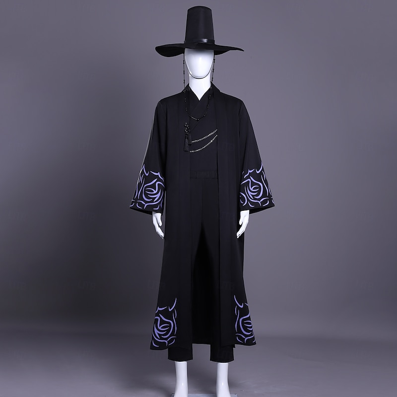 Korean Idol Inspired Pop Star Costume Hanbok Fancy Dress Korean Traditional Virtual Idol Movie Cosplay for Men's Adults Halloween Carnival Performance Comic Con Anime Expo