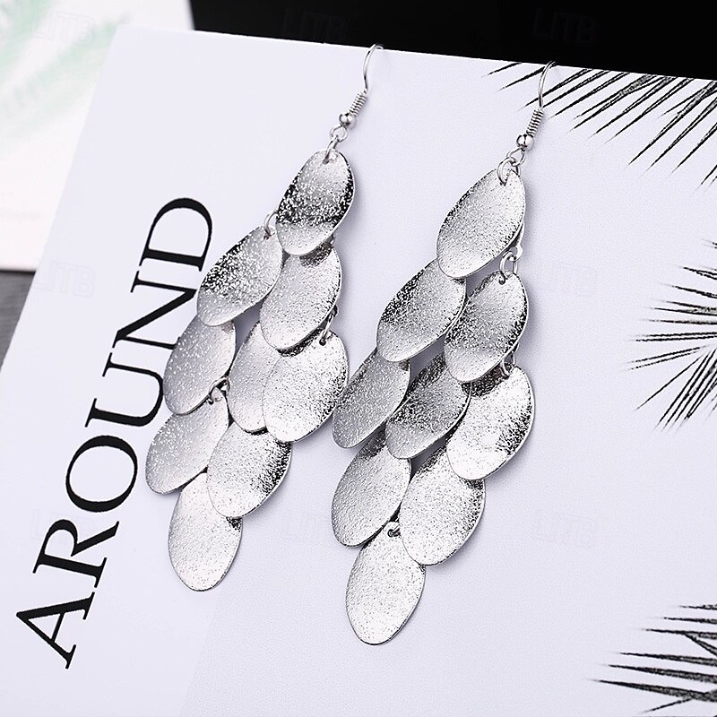 Drop Earrings Classic Leaf Earrings Jewelry Silver / Black / Gold For Christmas Valentine's Day Halloween Gift Festival3