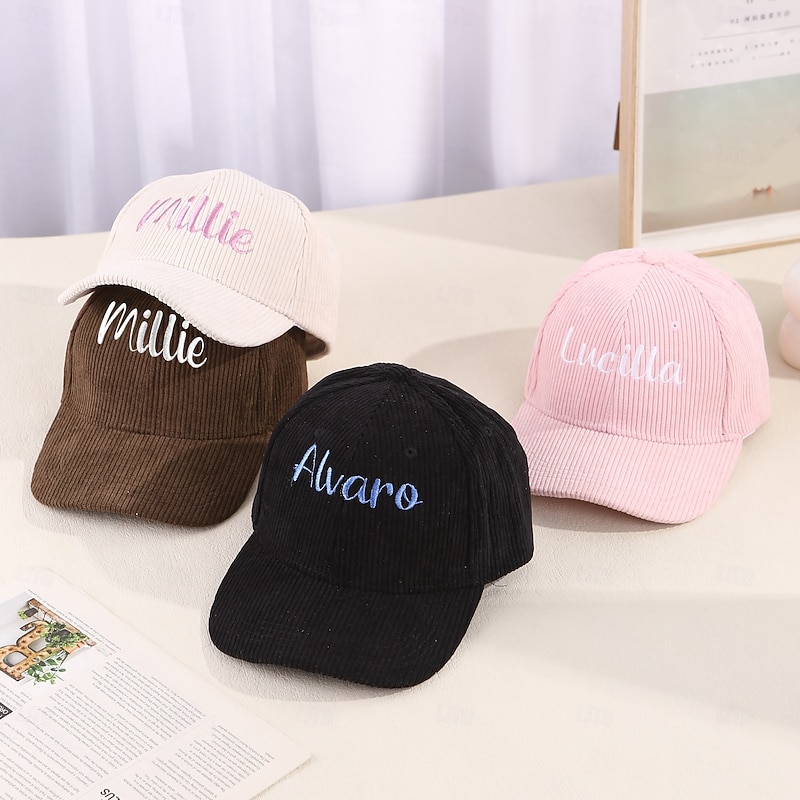Personalized Name Embroidered Hat Custom Gift, Unisex Adjustable Baseball Cap, Everyday Casual Style for Valentine's Day, Christmas, Birthday, Family Friends Couples