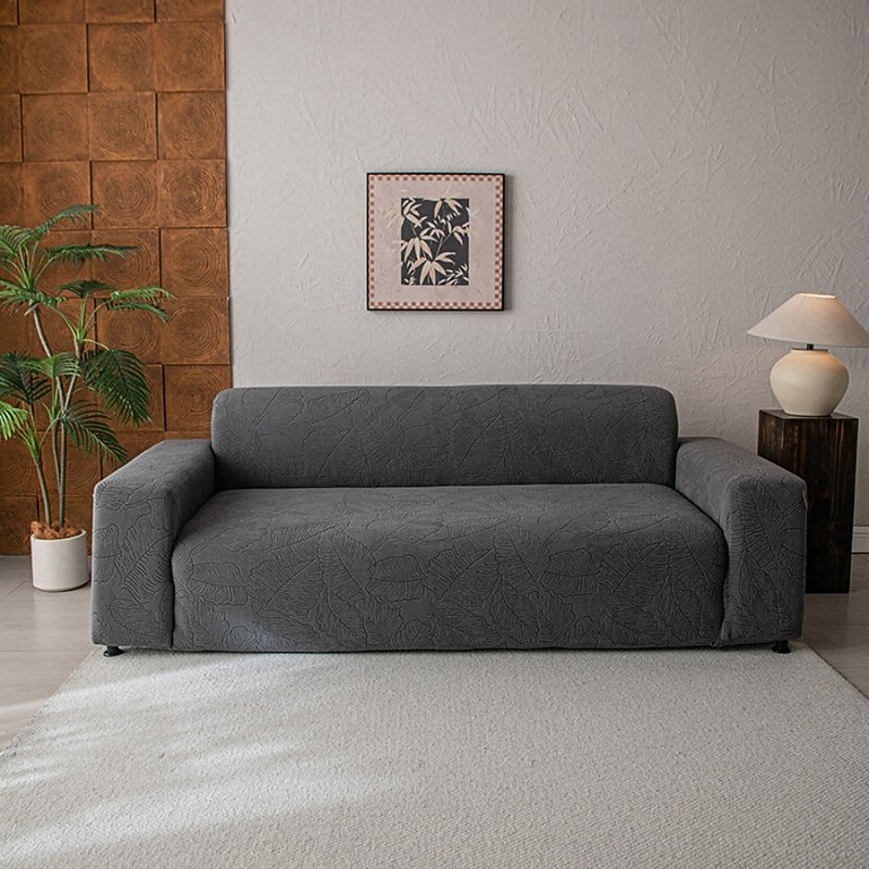 Jacquard Velvet Sofa Cover, Modern Minimalist Style, Anti-Slip and Pet-Friendly Dustproof Cover, Fits L-Shaped and 1/2/3/4-Seat Sofas, Scratch-Resistant Protection2