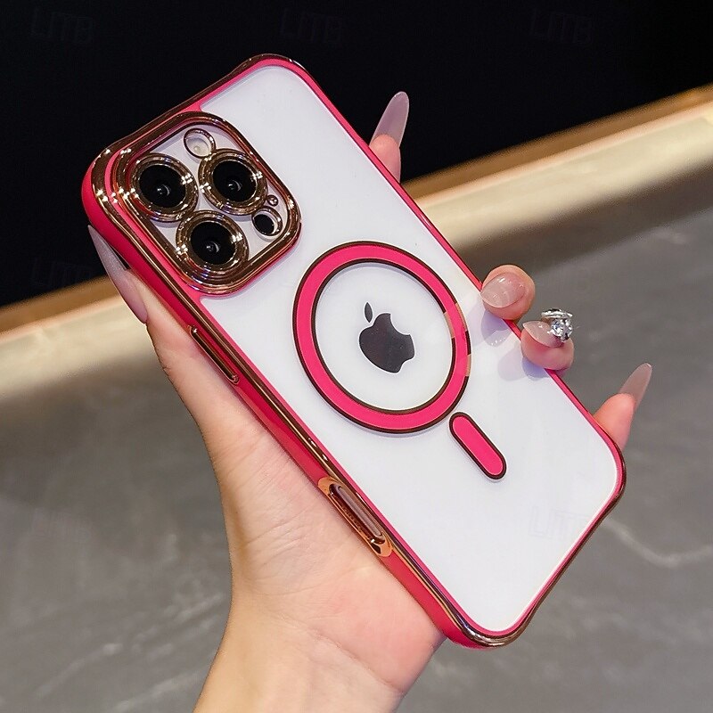 Phone Case For iPhone 17 Pro Max 17 Air 16 15 14 Pro Max Plus 16e 13 Pro Max Back Cover Magnetic Shockproof Acrylic