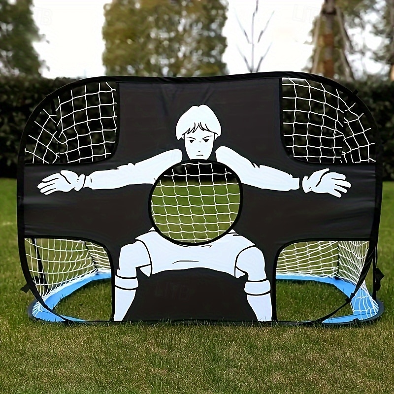 1-Pack Durable PA Material Portable Folding Soccer Goal with Target Practice Design Unisex-Youth Indoor & Outdoor Training Equipment
