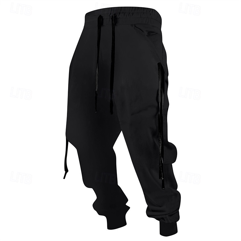 Men's Sweatpants Joggers Trousers Pocket Elastic Waist Drawstring Plain Comfort Sports Outdoor Daily Fashion Casual Black Wine Micro-elastic4