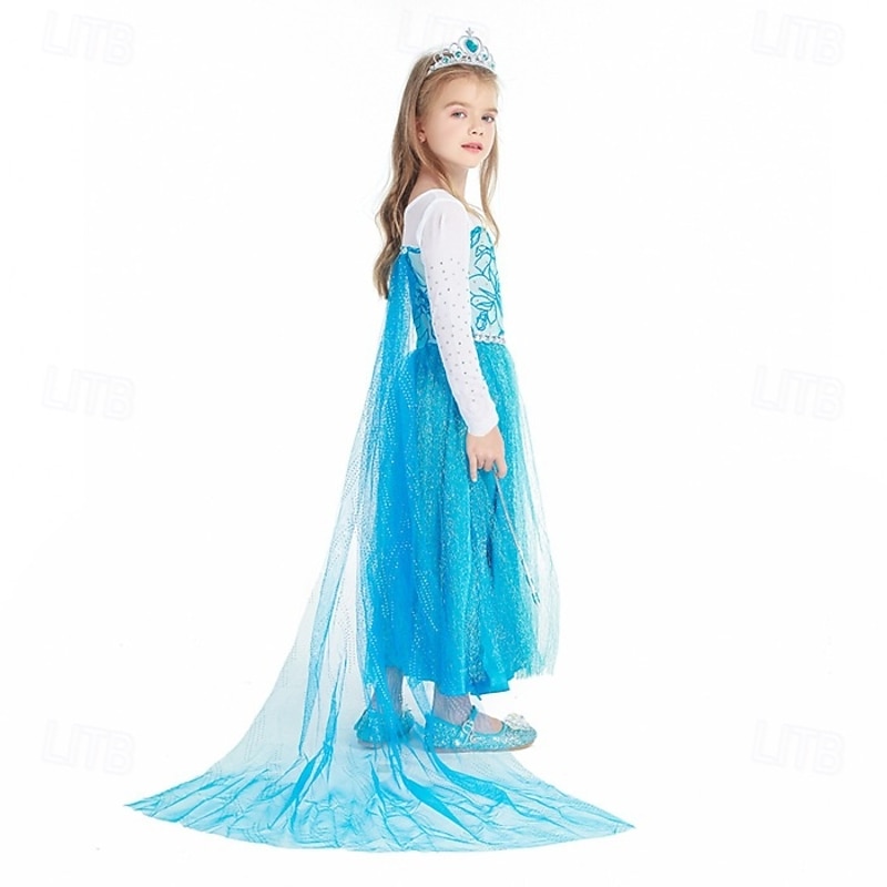 Frozen Princess Elsa Dress Flower Girl Dress Tulle Dresses Adventure Movie Cosplay Movie Cosplay for Girls' Kid's Christmas Carnival World Book Day Performance Educational Dress Up School Event Dress3