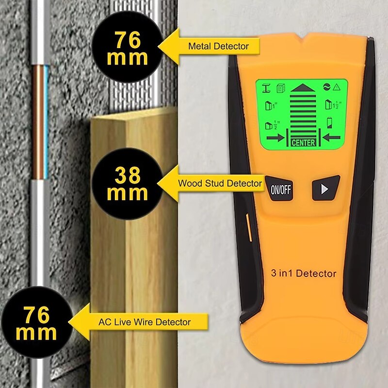 3 in 1 Multifunctional Wall Scanner Metal Wood Live Wire Detector Stud Finder Electric Box Electronic Measuring Instruments4