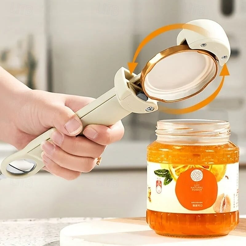 Multifunctional Magnetic Can Opener Retractable Jar Lid Remover Bottle Opener Easy Grip Beer Cap Popper Kitchen Tool for Seniors and Home Use4