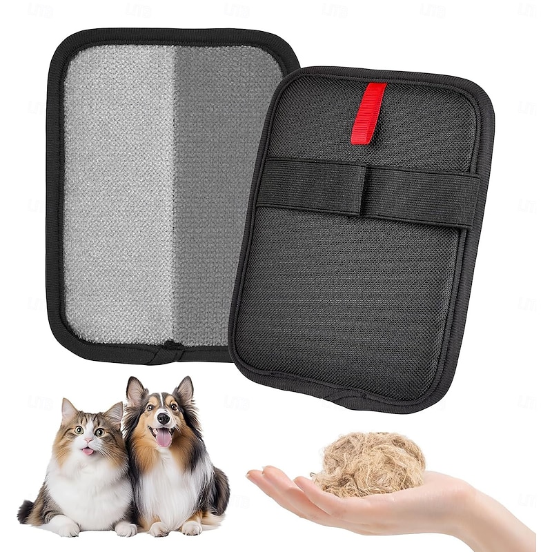 Reusable Electrostatic Pet Hair Remover Gloves No-Shedding Fur Removal for Furniture & Clothing, Pet Hair Remover Tool Double-Sided Lint Brush for Dogs & Cats