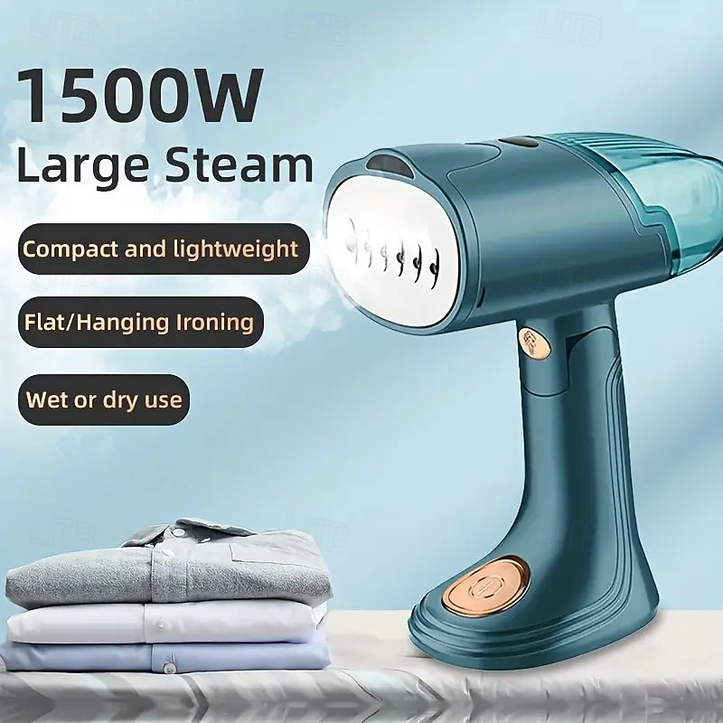 Portable Handheld Clothes Steamer - Home & Travel Wrinkle Remover - Quickly & Easily Remove Wrinkles from Clothes & Fabrics