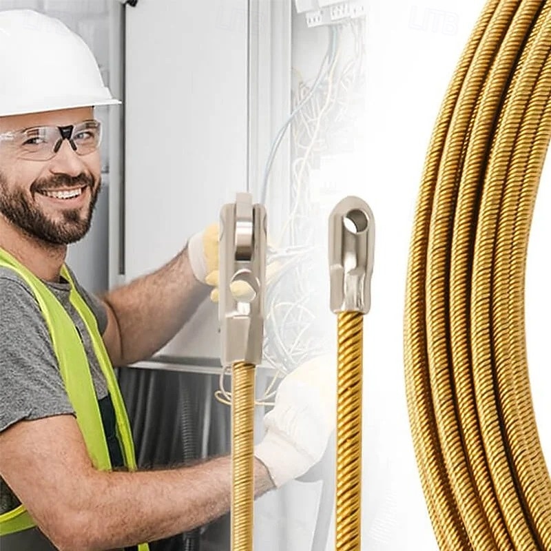 Universal Wire Lead Threading Device Tool Electrician Cable Puller Wire Threader for Conduit and Wall Channels Durable Steel Wire Guide for Electrical and Network Cable Installation