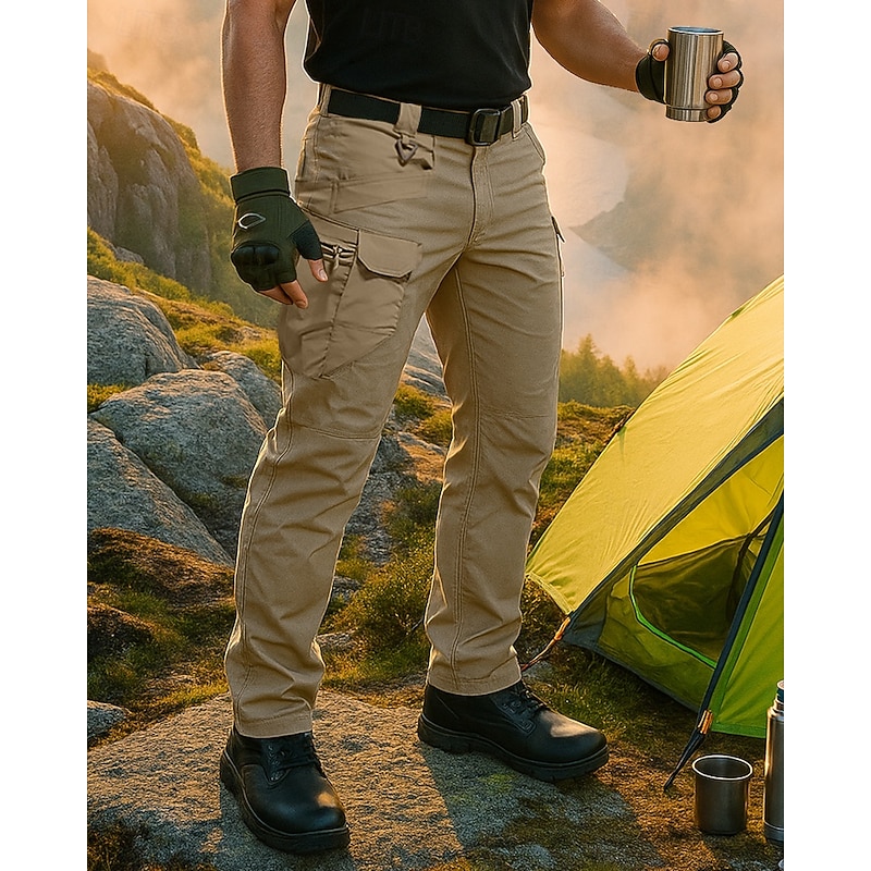 Men's Combat Pants Cargo Pants Tactical Pants Utility Pants Outdoor Regular Fit Waterproof Windproof Bottoms Pocket Khaki Camping / Hiking Running S M L XL XXL3