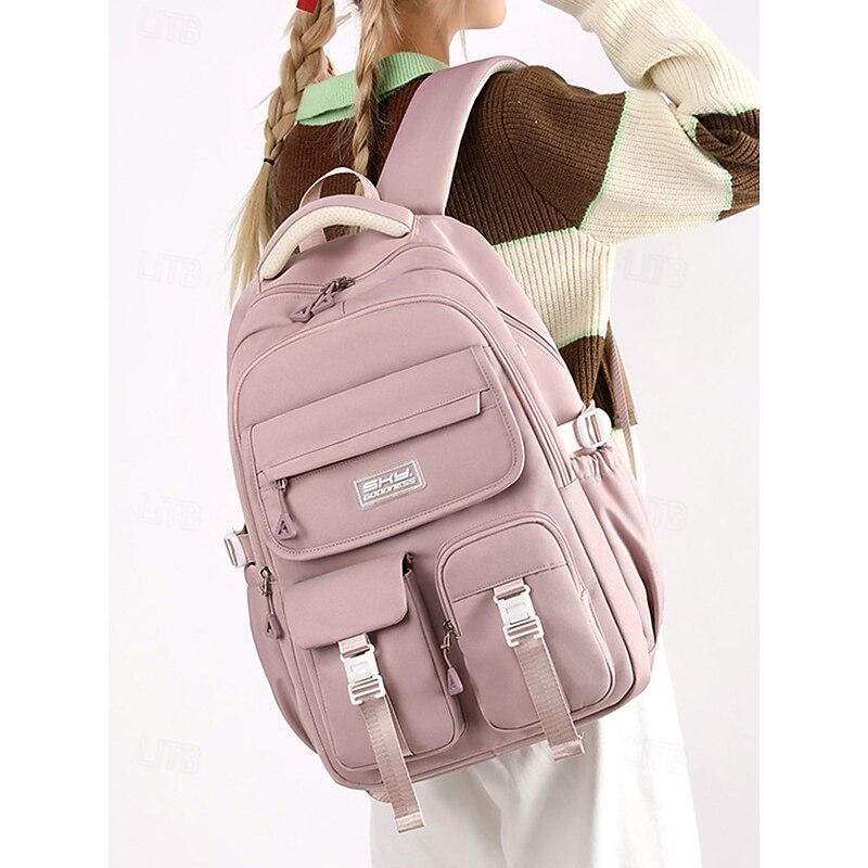 Teenager's Water-Repellent Backpack with Multiple Pockets – Large Capacity Travel & School Bag with Luggage Strap, Adjustable Straps, Stylish Unisex Design3