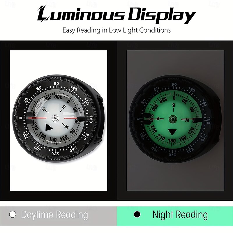 Compass, Professional Waterproof Wrist Compass With TPU Band, Luminous Compass For Outdoor Diving, Sailing, Hiking, Survival Emergency2