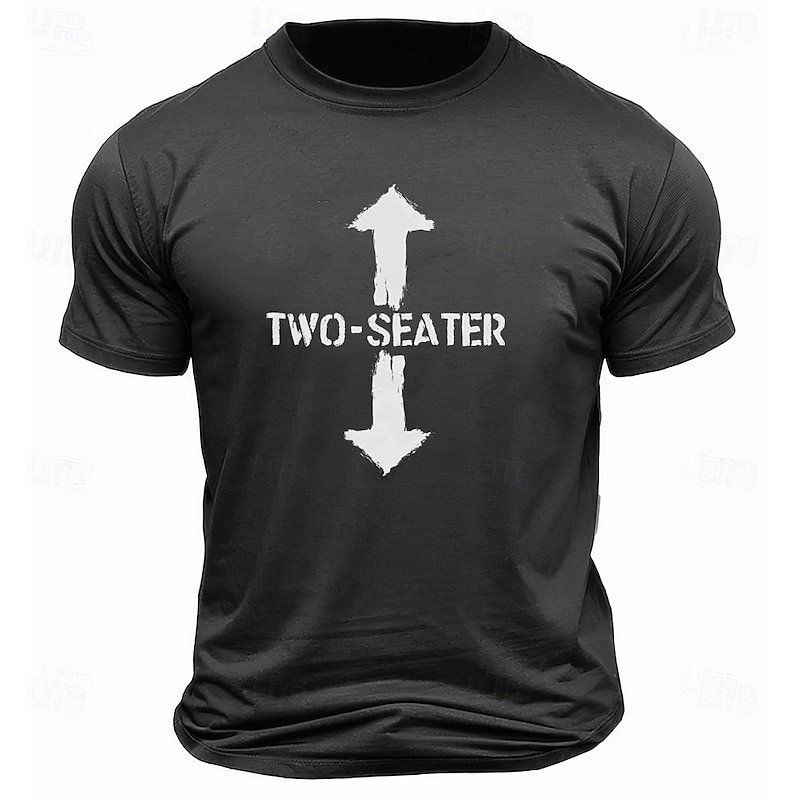 Men's T-Shirt Short Sleeve Funny Two-Seater Arrows Graphic - Main Image