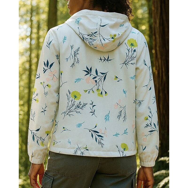 Women's Windbreaker Hiking Jacket rain coat Outdoor Waterproof Windproof Lightweight Hiking Outfits Hiking Clothes Spring Autumn / Fall Top Camping / Hiking / Caving Running White2