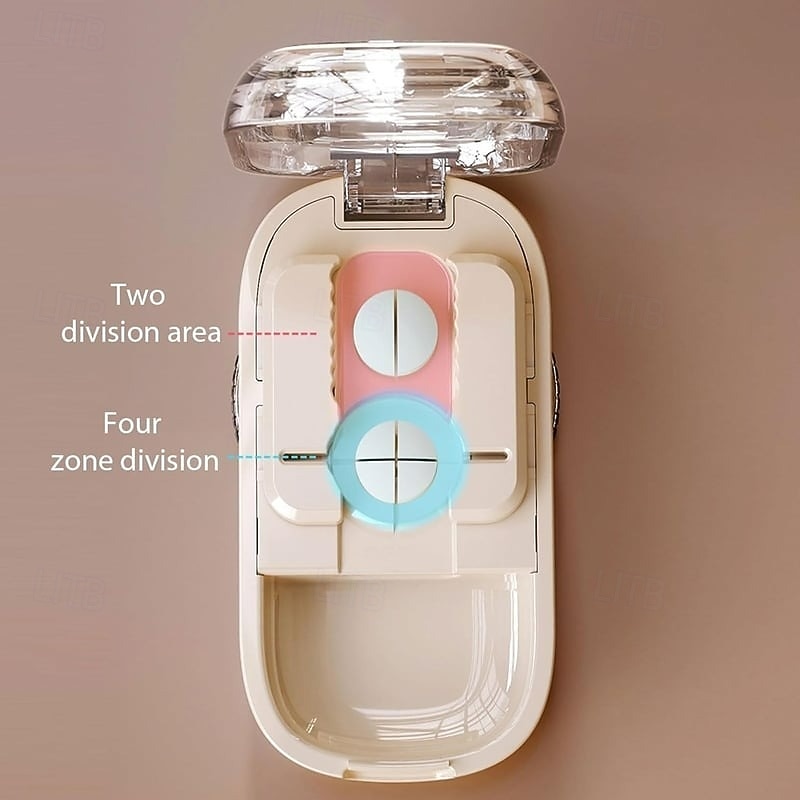Portable Pill Cutter for Travel, Precise Pill Splitter for 1/2 or 1/4 Cutting, Compact Pill Box with Blade for Accurate Tablet Splitting and Storage2